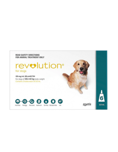 Caja de REVOLUTION 12% 2.00 ML (VERDE) 20-40 KG - 3 PIPETAS