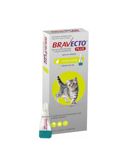 BRAVECTO PLUS GATO 1.2 KG A 2.8 KG