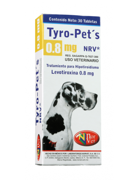 Tyro-pets LEVOTIROXINA 0.8mg x 30 COMP